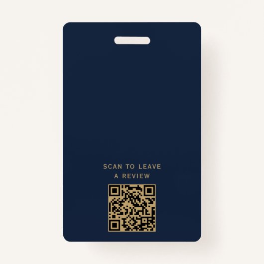 Professionele Blauw & Goud Notaris QR Code Foto-ID Badge