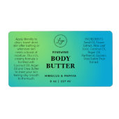 Professionele blauw-groene-body-butterlabels etiket (Voorkant)