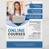 Professionele Blauw Wit Online Educatieve Cursus Flyer (Voorkant)