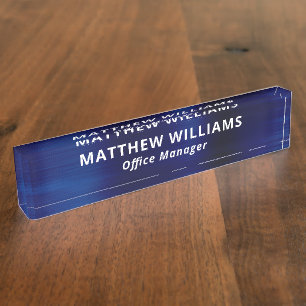 Professionele Blauwe Nepmetaal Aangepast Naambordje