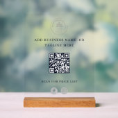 Professionele blauwe QR-code met Business Logo Acryl Bord (Neutraal)