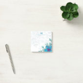 Professionele blauwe Waterverf bloemen, aangepast Post-it® Notes (Kantoor)