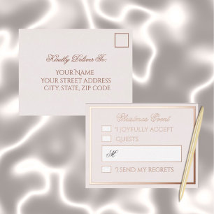 Professionele Blush Folie Vakantie Reactiekaart Feestdagen Briefkaart