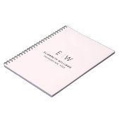 Professionele Blush Roze Monogram Zakelijk Initiaa Notitieboek (Linkerzijde)