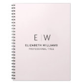 Professionele Blush Roze Monogram Zakelijk Initiaa Notitieboek (Voorkant)