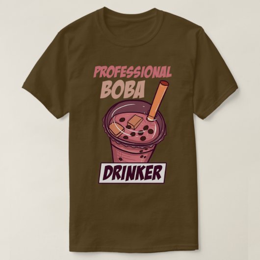 Professionele Boba Drinker Funny Bubble Tea 1 T-shirt (Design voorkant)