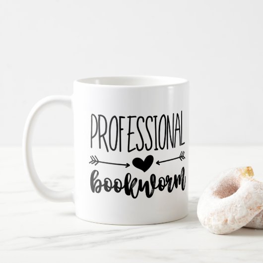 professionele boekenworm koffiemok (Met donut)