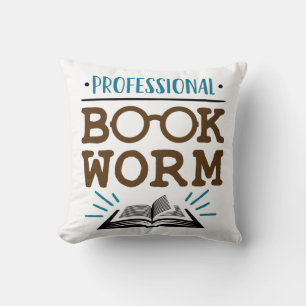 Professionele boekenwurm Avid Boekenlezer Kussen