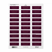 Professionele Bourgogne Modern Elegant Etiket (Full Sheet)