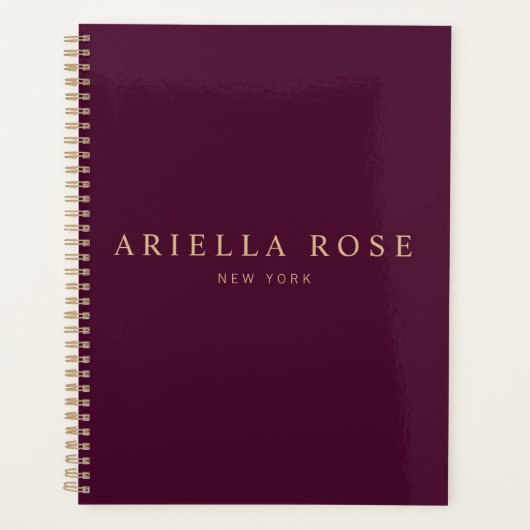 Professionele Bourgogne Modern Elegant Planner (Voorkant)