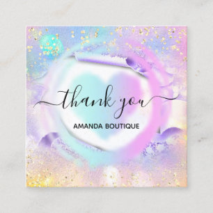 Professionele Boutique Shop White Heart Holograaf Vierkante Visitekaartje