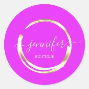 Professionele Boutique Winkel roze Gold Cirkel Ronde Sticker