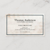 Professionele Bouw en Timmerman Houten Vliegtuig Visitekaartje (Achterkant)