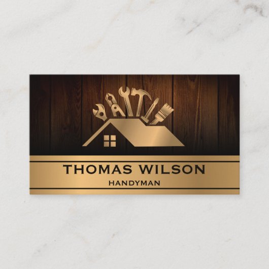 Professionele Bouw Handyman Carpenter Hout Visitekaartje (Voorkant)