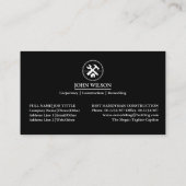 Professionele Bouw Timmerman Gereedschap Houtbewer Visitekaartje (Achterkant)