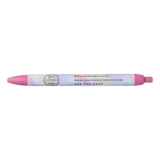 Professionele Branding Iridescent Opal Stijlvolle Zwarte Inkt Pen (Voorkant)