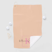 Professionele Branding Logo Oranje Roze Monogram Golfhanddoek (Insitu)