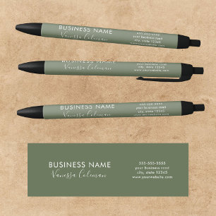 Professionele Branding Minimale Script Sage Groen Zwarte Inkt Pen