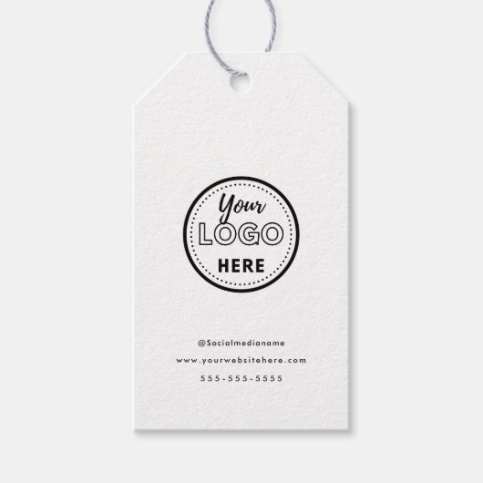 Professionele Branding Minimalistisch Wit Promo Lo Cadeaulabel (Voorkant)