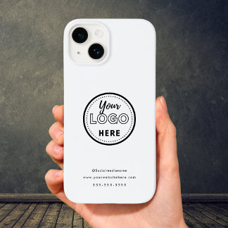 Professionele Branding Minimalistisch Wit Promo Lo Case-Mate iPhone 14 Hoesje
