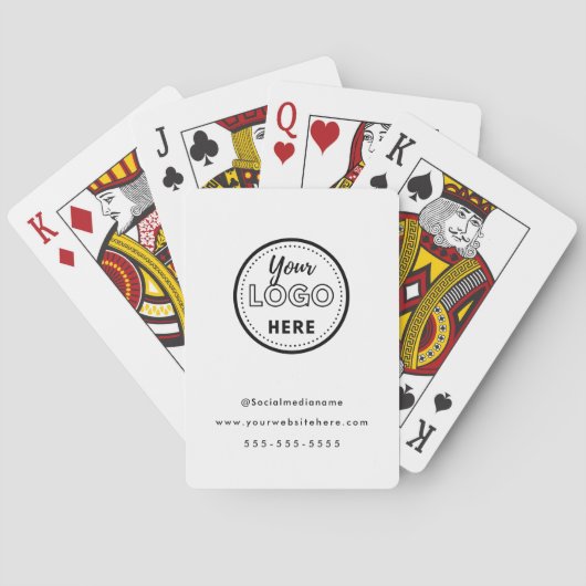 Professionele Branding Minimalistisch Wit Promo Lo Pokerkaarten (Achterkant)