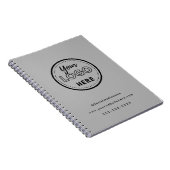 Professionele branding minimalistische grijze prom notitieboek (Rechterzijde)