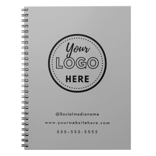 Professionele branding minimalistische grijze prom notitieboek (Voorkant)