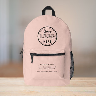 Professionele Branding Modern Blush Roze Promo Log Bedrukte Rugzak