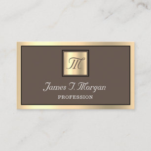 Professionele bruine Golden Coffee-monogram Visitekaartje