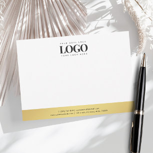 Professionele Business Logo Company Wit en Goud Notitiekaartje