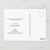 Professionele Business Logo Corporate Zwart wit Briefkaart (Achterkant)