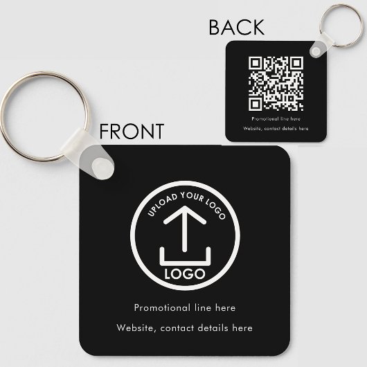 Professionele Business Logo Tekst Promo QR-code Sleutelhanger