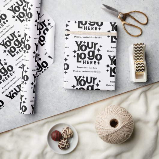 Professionele Business Logo Tekst Promotionele Ret Cadeaupapier (Crafts)