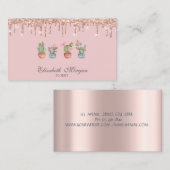 Professionele Cactus Roos Gouden Drips Visitekaartje (Voorkant / Achterkant)