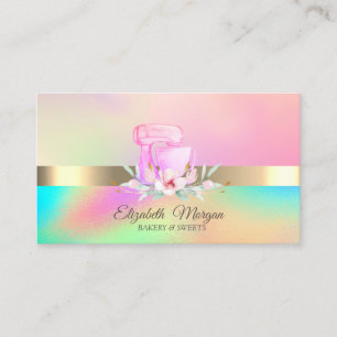 Professionele cake mixer bloemen bakkerij holograf visitekaartje