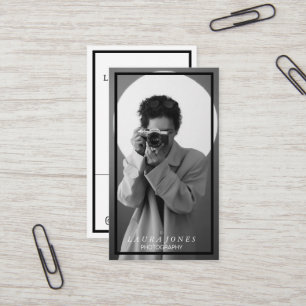 Professionele cameralens zoeker fotografie visitekaartje