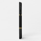 Professionele Carbon Black & Gouden Monogram Case-Mate iPhone Case (Achterkant/links)