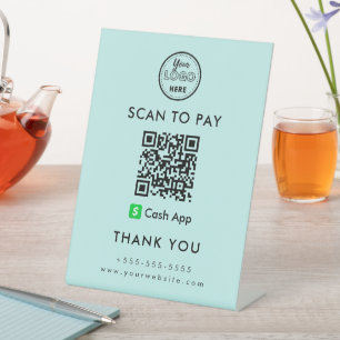 Professionele Cash App QR Code Scan naar Betalen L Reclamebord Met Voetstuk