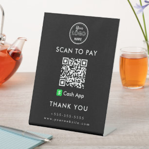Professionele Cash App QR Code Scan naar Betalen L Reclamebord Met Voetstuk