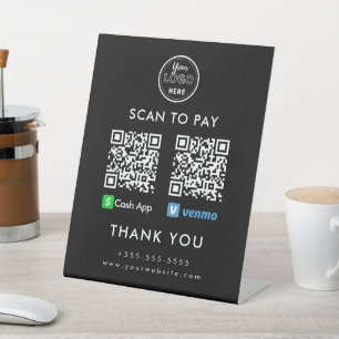 Professionele Cash App Venmo QR Code Scan om te be Reclamebord Met Voetstuk