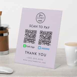 Professionele Cash App Venmo QR Code Scan om te be Reclamebord Met Voetstuk
