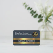 Professionele Chauffeur Driver Gold Lines Visitekaartje (Staand voorkant)