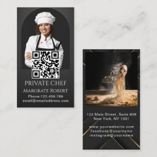 Professionele chef-kok minimalistische zwarte typo visitekaartje
