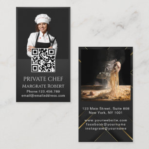 Professionele chef-kok minimalistische zwarte typo visitekaartje