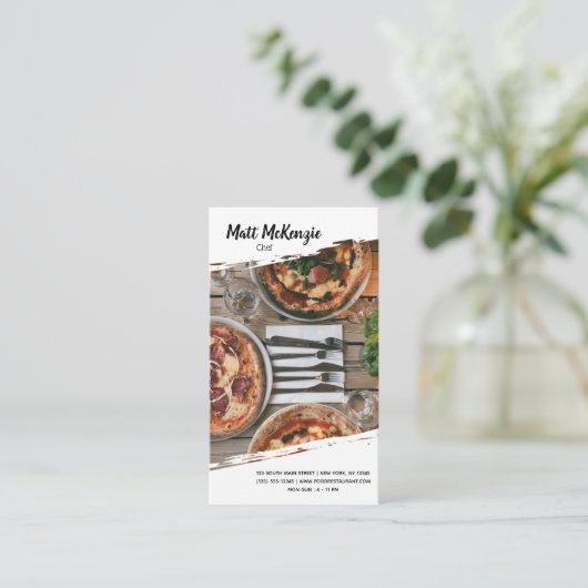 Professionele chef-kok visitekaartje (Staand voorkant)