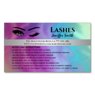 Professionele chic holographic lashin after care magnetisch visitekaartje