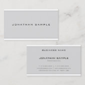 Professionele Chic Modern Minimal Grijs Slanke Pla Visitekaartje (Voorkant / Achterkant)