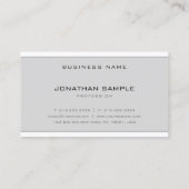 Professionele Chic Modern Minimal Grijs Slanke Pla Visitekaartje (Achterkant)