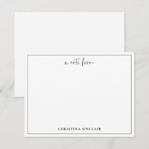 Professionele chique smaragdgroene typografie rand notitiekaartje