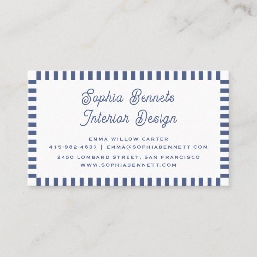 Professionele Classic Retro Clean 70s 80s Blauw Visitekaartje (Voorkant)